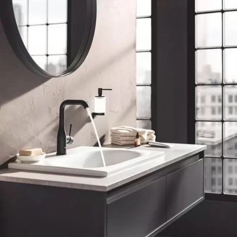 Baterie lavoar monocomanda Grohe Essence L negru mat Phantom Black
