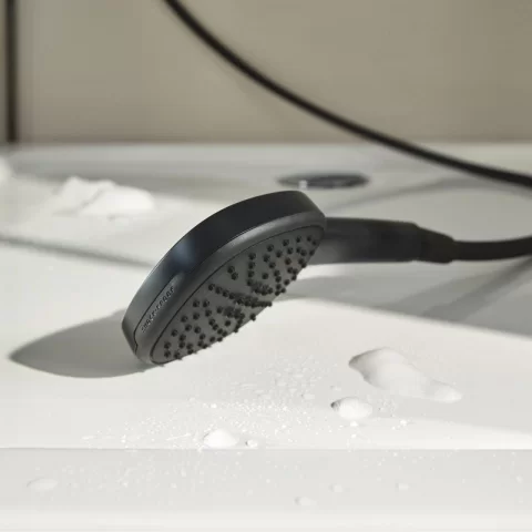 Set de dus Grohe Tempesta Cube 110 cu bara 60 cm si para 2 functii negru mat