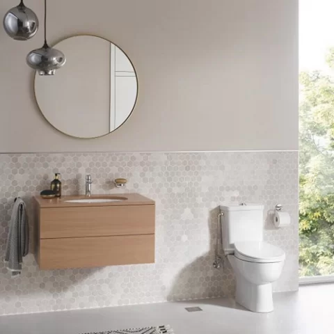 Capac WC Grohe Bau Ceramic alb cu functie de bideu 