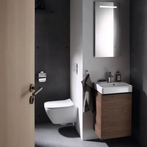 Vas WC suspendat Geberit Smyle Square 49x35 cm alb lucios