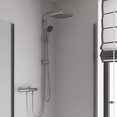 Sistem de dus fara baterie Grohe Vitalio Start 250 Cube crom lucios