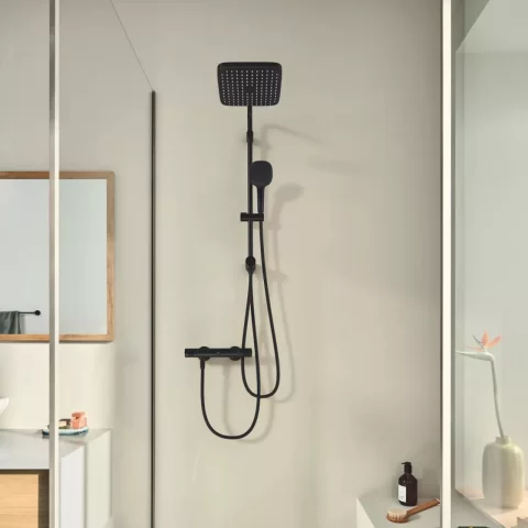 Sistem de dus fara baterie Grohe Tempesta 250 Cube negru mat