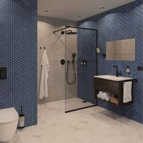 Palarie si brat de dus Grohe Rainshower Mono 310 negru Phantom Black 1 functie
