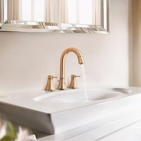 Baterie lavoar dubla comanda Grohe Grandera M finisaj cupru Warm Sunset