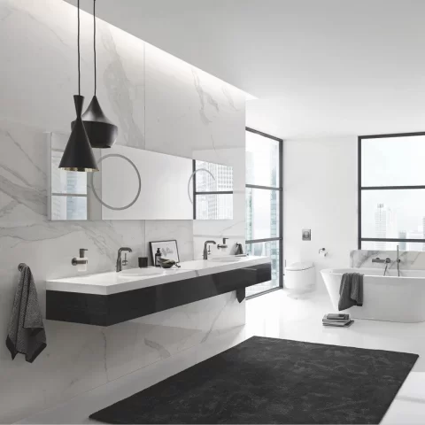 Cuier simplu Grohe Essentials antracit periat Hard Graphite