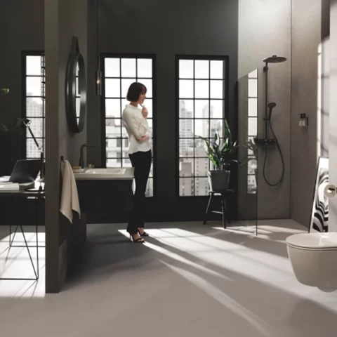 Baterie lavoar monocomanda Grohe Essence L negru mat Phantom Black
