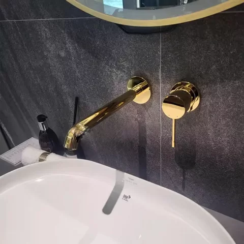 Baterie lavoar incastrata Grohe Essence pipa 23 cm auriu lucios Cool Sunrise