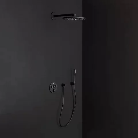 Baterie cada - dus incastrata Grohe Grohtherm SmartControl negru mat Phantom Black