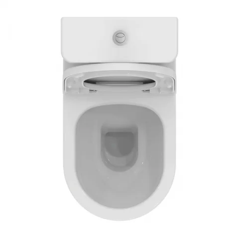 Set PROMO vas WC pe pardoseala Ideal Standard Ellisse Rimless cu capac alb softclose si rezervor