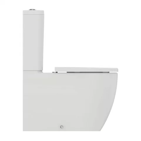Set PROMO vas WC pe pardoseala Ideal Standard Ellisse Rimless cu capac alb softclose si rezervor