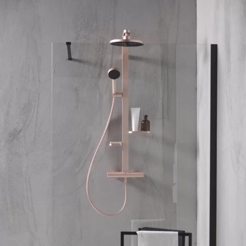 Sistem de dus cu baterie termostatata Ideal Standard Alu+ rose mat aluminiu