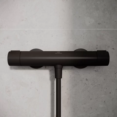 Baterie dus Ideal Standard Alu+ termostatata negru mat din aluminiu