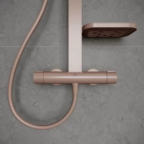 Sistem de dus cu baterie termostatata Ideal Standard Alu+ rose mat aluminiu