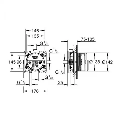 Corp incastrat Grohe Rapido Universal SmartBox 