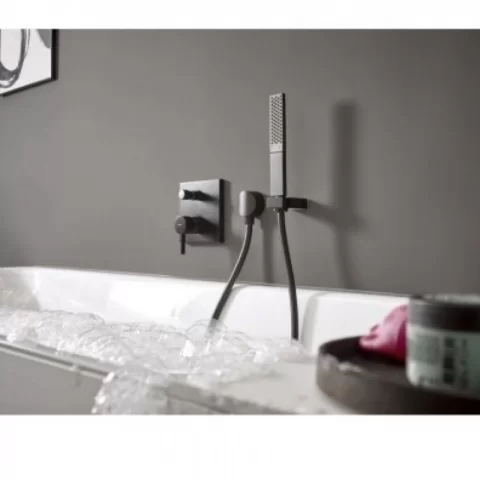 Baterie cada si dus incastrata Hansgrohe Finoris negru mat