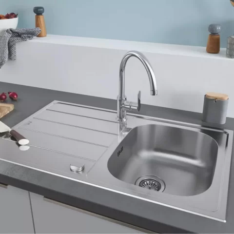 Chiuveta inox Grohe K200 86x50 cm cu 1 cuva cu picurator