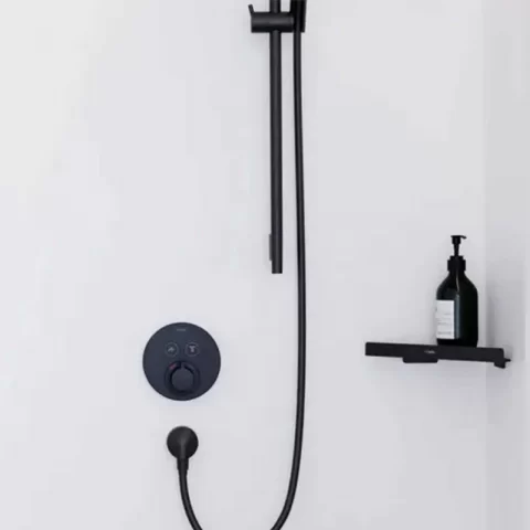 Baterie dus incastrata Hansgrohe ShowerSelect S termostatata cu 2 functii negru mat