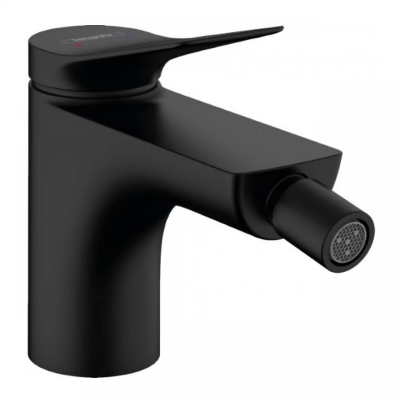 Baterie bideu Hansgrohe Vivenis cu ventil negru mat