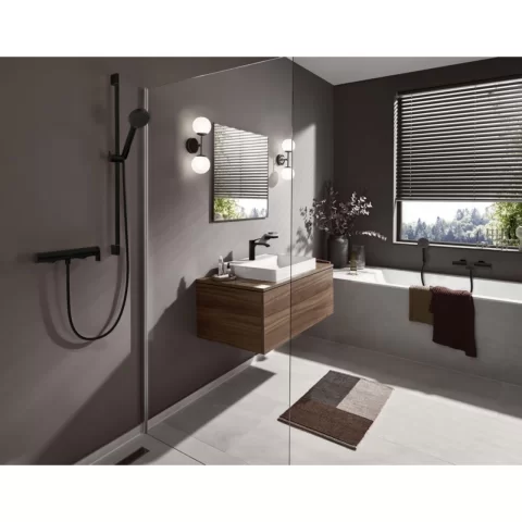 Baterie dus Hansgrohe Vivenis monocomanda negru mat