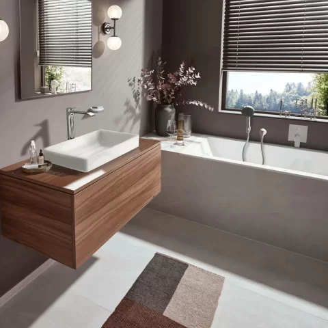 Baterie cada si dus incastrata Hansgrohe Vivenis crom lucios
