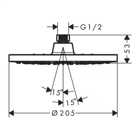 Palarie de dus Hansgrohe Vernis Blend 200 mm 1 functie crom lucios 