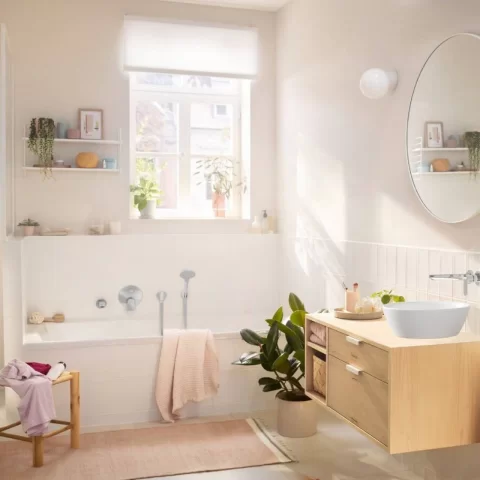 Baterie cada si dus incastrata Hansgrohe Rebris S crom lucios