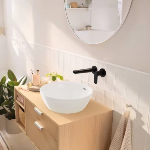 Baterie lavoar incastrata Hansgrohe Rebris S negru mat