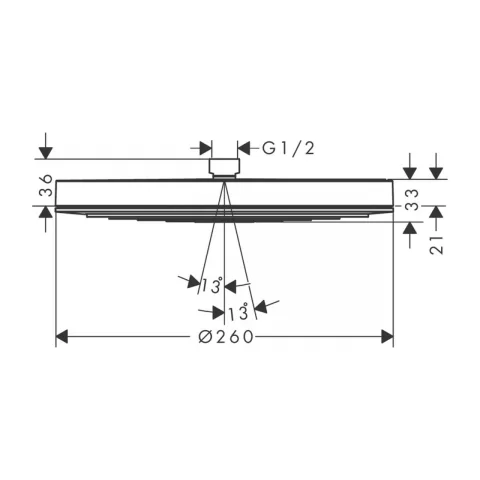 Palarie de dus Hansgrohe Pulsify Select 260 cu 1 tip de jet