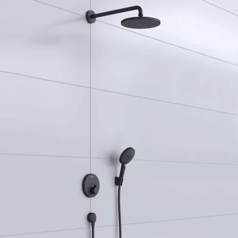 Sistem de dus incastrat Hansgrohe Raindance E 300 negru finisaj mat
