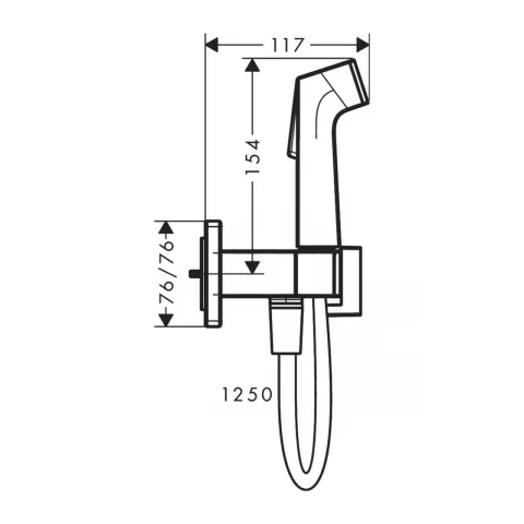 Dus igienic Hansgrohe E EcoSmart cu 1 jet crom lucios