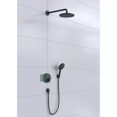 Sistem de dus incastrat Hansgrohe Raindance E 300 negru finisaj mat