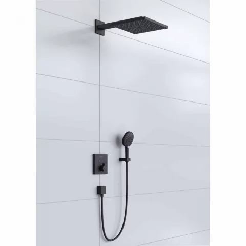 Sistem de dus incastrat Hansgrohe Raindance E 300 negru finisaj mat