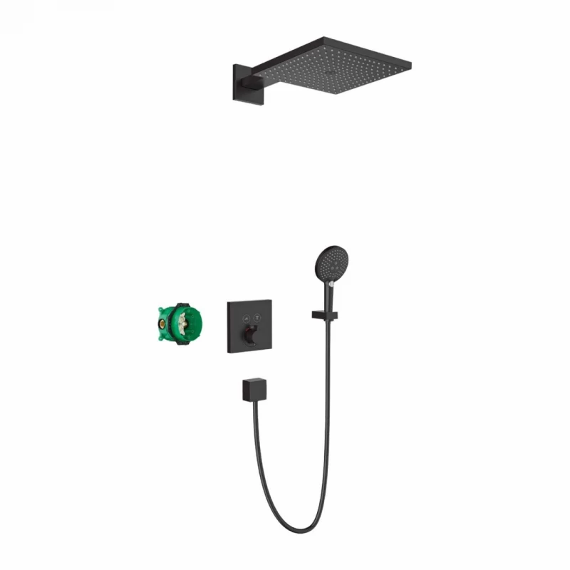 Sistem de dus incastrat Hansgrohe Raindance E 300 negru finisaj mat