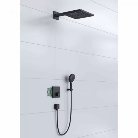 Sistem de dus incastrat Hansgrohe Raindance E 300 negru finisaj mat