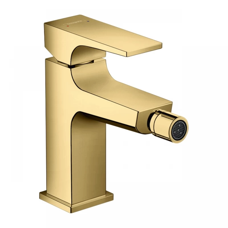 Baterie bideu Hansgrohe Metropol cu ventil auriu lucios