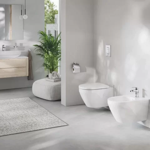 Baterie bideu Grohe Cubeo cu ventil pop-up crom lucios