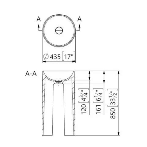 Lavoar freestanding Marmite Doha rotund 43.5 cm alb mat