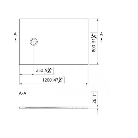 Cadita dus dreptunghiulara Marmite Burgos alb 120x80 cm