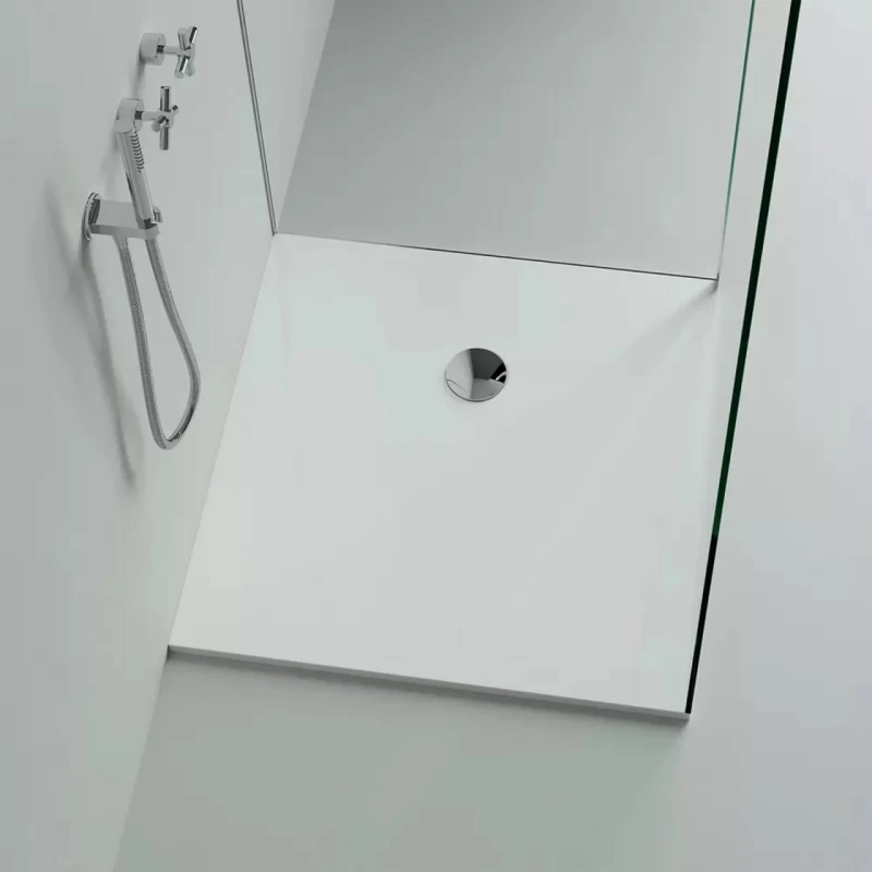 Cadita dus patrata Marmite Burgos alb 90x90 cm