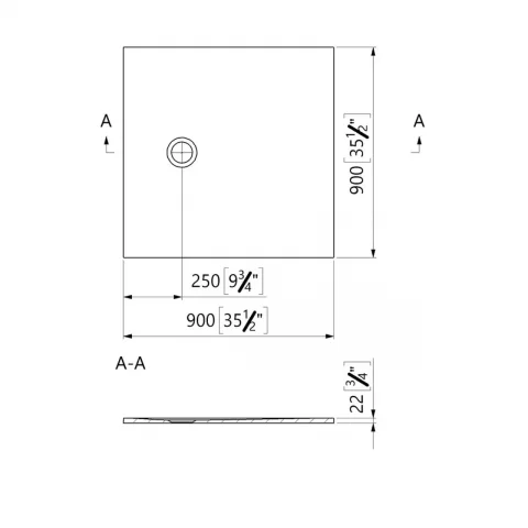 Cadita dus patrata Marmite Burgos alb 90x90 cm
