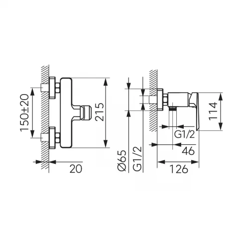 Baterie dus FDesign Brina crom lucios monocomanda