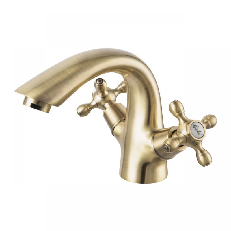 Baterie lavoar FDesign Lacrima bronz periat cu ventil