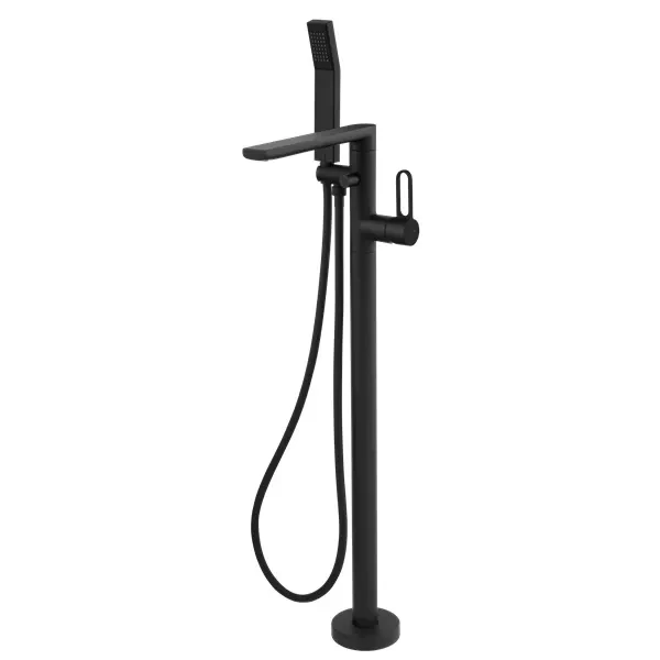 Baterie cada si dus freestanding FDesign Zaffiro negru mat monocomanda