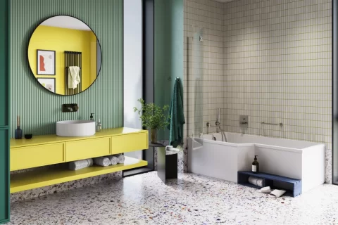 Baterie lavoar incastrata FDesign Meandro crom lucios 