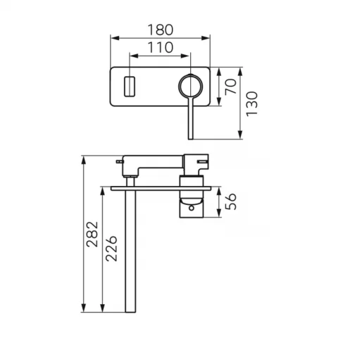 Baterie lavoar incastrata FDesign Zaffiro negru mat monocomanda