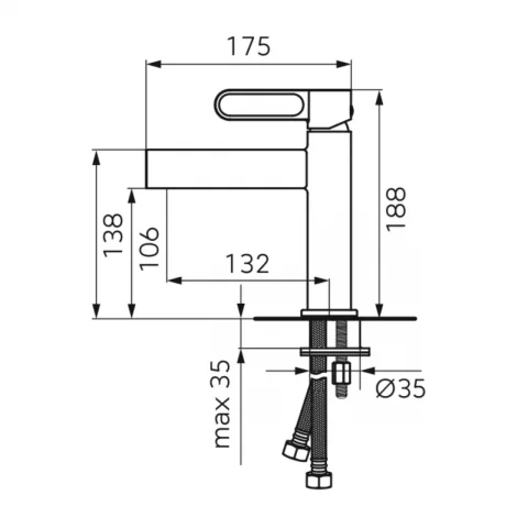 Baterie lavoar FDesign Zaffiro negru mat monocomanda