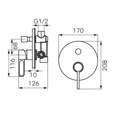 Baterie cada si dus incastrata FDesign Zaffiro negru mat monocomanda
