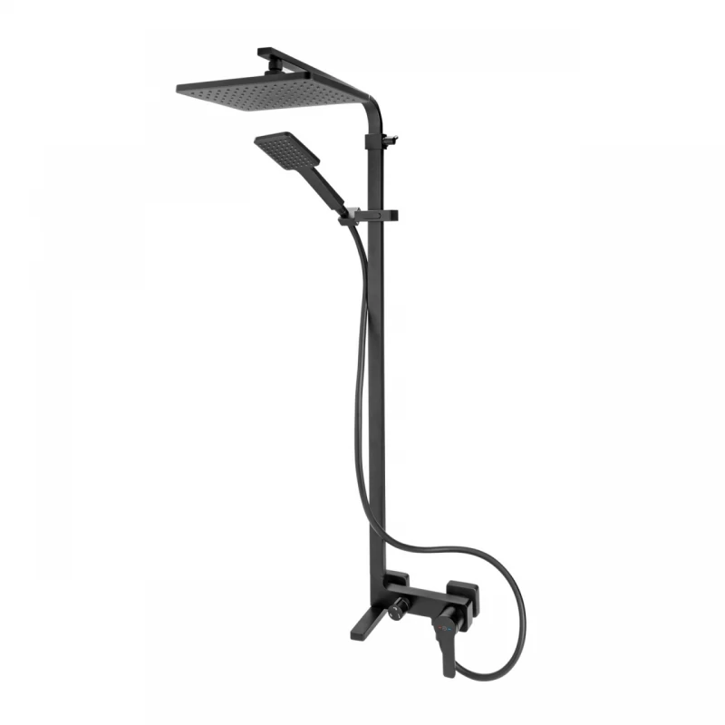 Sistem de dus FDesign Origio negru mat cu baterie monocomanda 