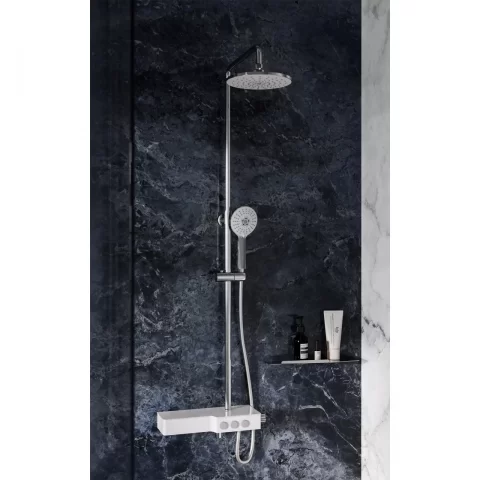 Sistem de dus FDesign Tempra crom lucios cu baterie monocomanda 