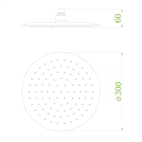 Palarie de dus rotunda FDesign Inula crom lucios 1 functie 300 mm